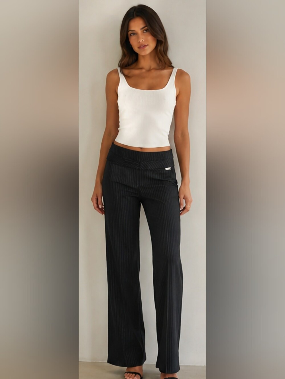 Express Editor Black Striped Bootcut Mid-Rise Dress Pants 00R/XS - Picture 12 of 16